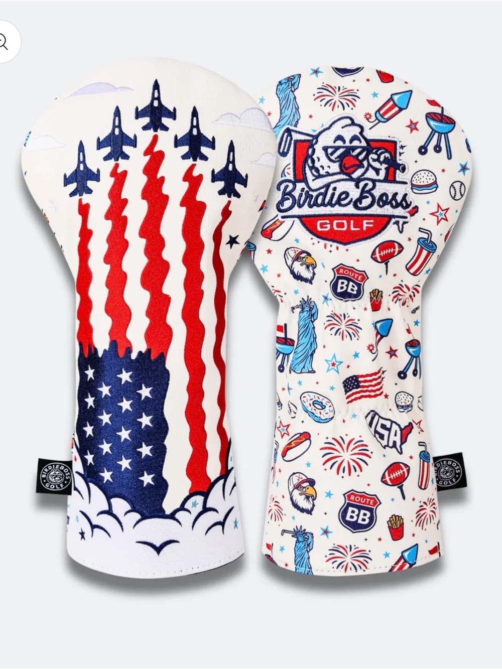 Birdieboss - USA White - Driver Head Cover - New In bag -